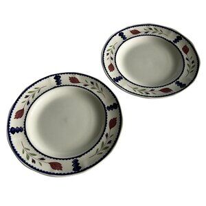 Adams China Lancaster England Ironstone Salad Plates 8" Vintage Set of 2